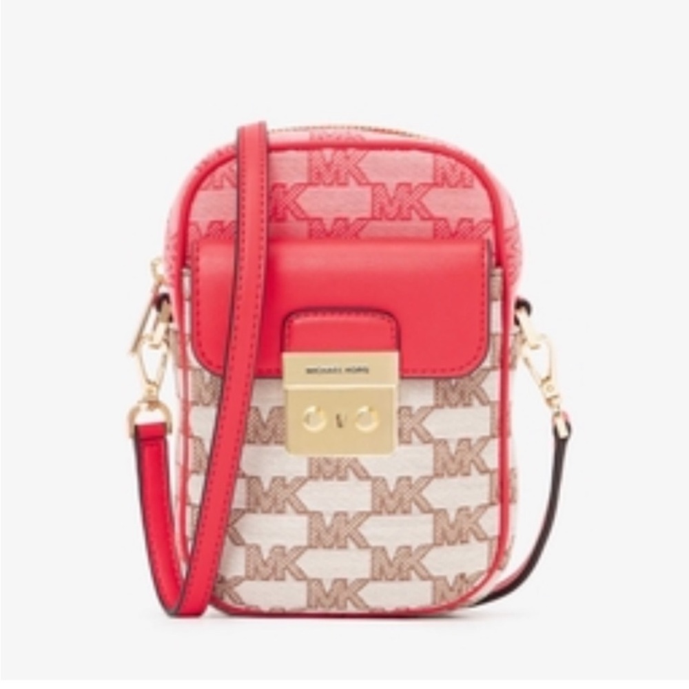 Michael Kors Sloan Editor Small Phone Logo Jacquard Crossbody - Picture 2 of 10
